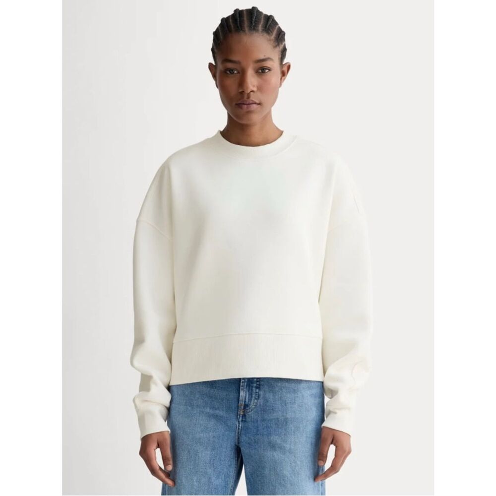 New Everlane LUXE FLEECE SWEATSHIRT in Bone Size M
